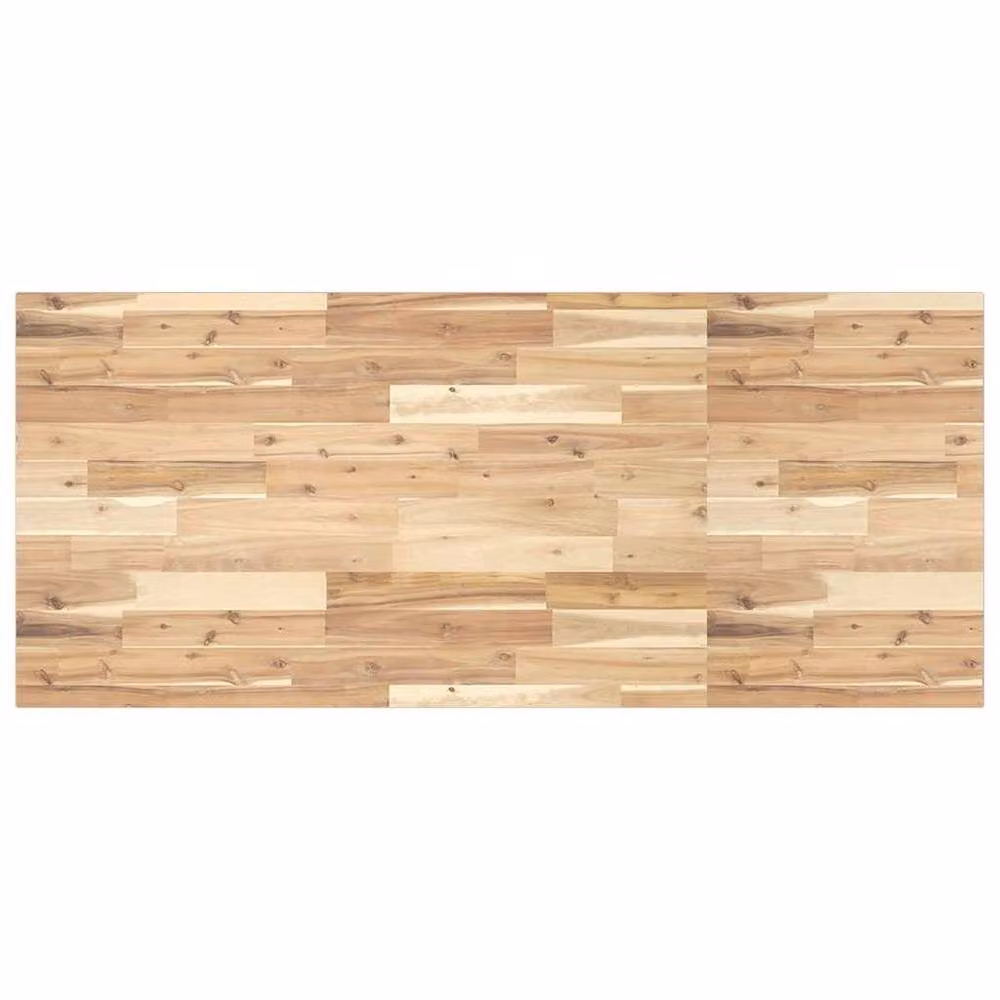 Berkfield Home Versatile Untreated Solid Wood Acacia Desk Top in Brown, W: 140 cm, D: 60 cm, H: 2 cm