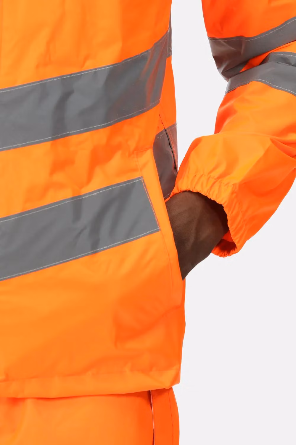 Regatta Men's Class 3 Hi-Vis Waterproof and Windproof Packaway Jacket, Orange, Size: M – 3