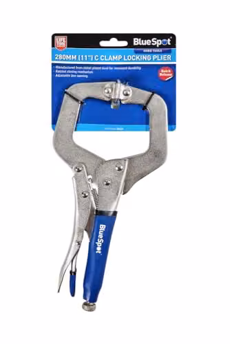 Bluespot Tools Locking C-Clamp with Swivel Pads in Blue