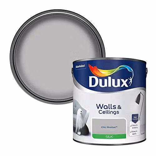 Dulux Silk Emulsion Paint for Walls and Ceilings, Chic Shadow 2, Grey, 2.5 l