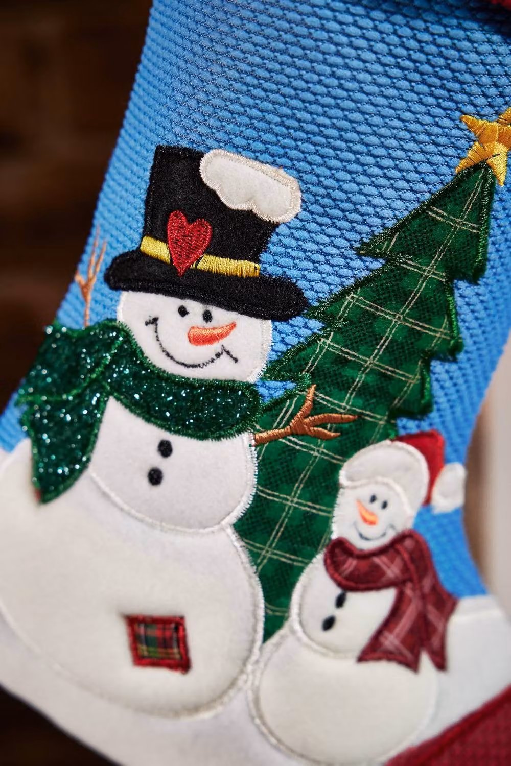 Dibor Luxury Patchy and Pete Snowmen Christmas Tree Gift Bag, Medium, Red and Multicolour – 2