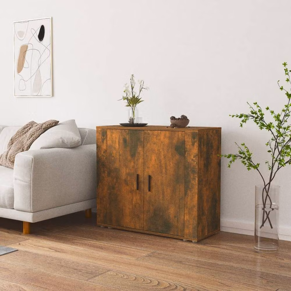 Berkfield Home Smoked Oak Sideboard in Brown, W/D/H: 80 x 33 x 70 cm – 2