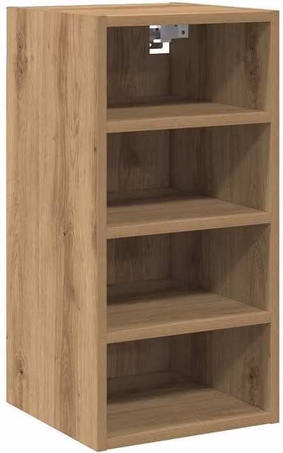 Berkfield Home Artisan Oak Wall Mounted Hanging Cabinet in Brown, W/D/H: 30 x 29.5 x 60 cm