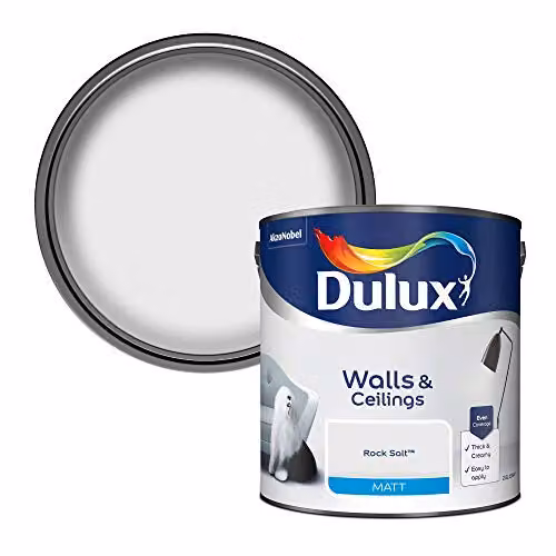 Dulux Matt Emulsion Water Based Paint for Walls and Ceilings, White, 2.5 l
