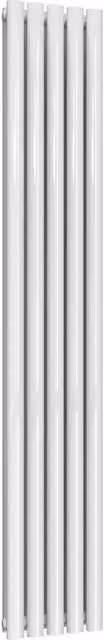 Bathroom Kingdom Neva White Double Oval Vertical Steel Radiator H: 1800 mm, W: 295 mm