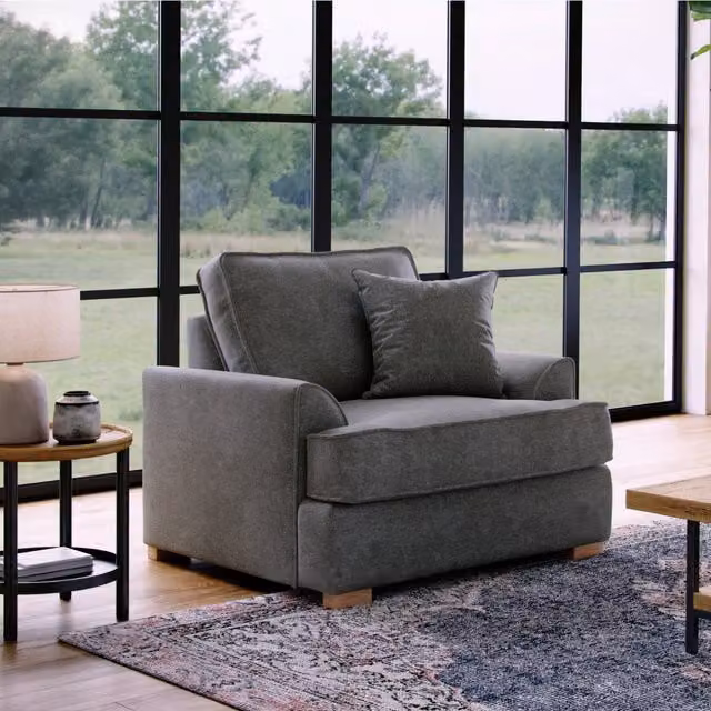 The Great Sofa Company Ophelia Chenille Fabric Armchair in Grey – 1