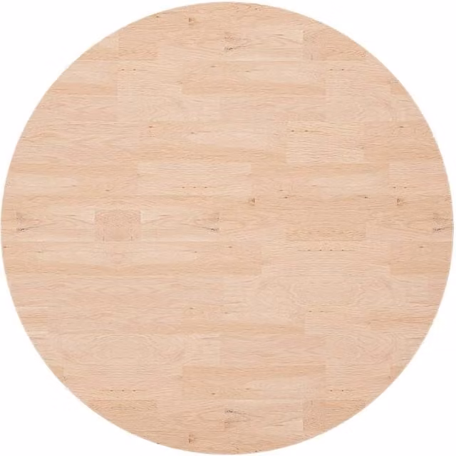 Berkfield Home Round Table Top in Natural Untreated Solid Oak, Diameter: 90 cm, Thickness: 4 cm