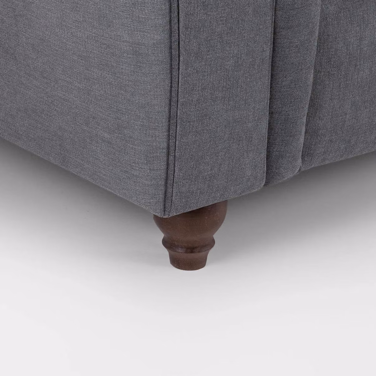 Abakus Direct Windsor Left-Facing L-Shape Corner Sofa in Grey Linen Fabric – 4