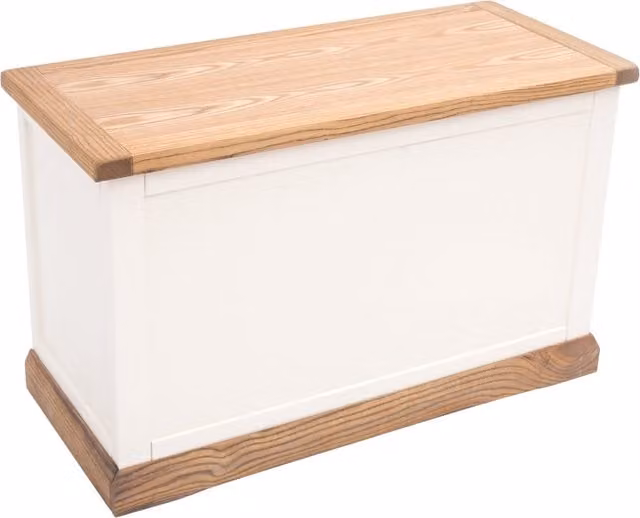 Cabinet Bits Tropea Off-White Blanket Box Ottoman in White Waxed Ash Wood