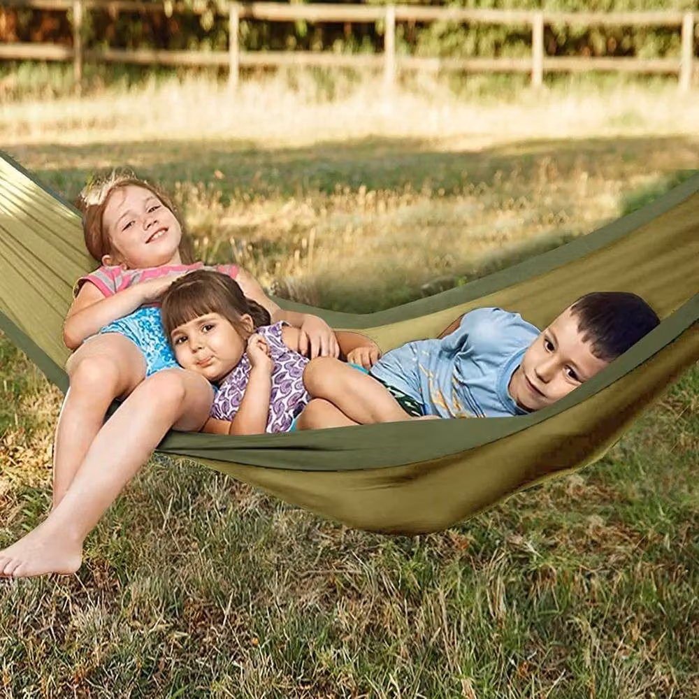 NESTLUNE Green Outdoor Travel Camping Hanging Hammock, W: 100 cm, D: 15 cm – 4