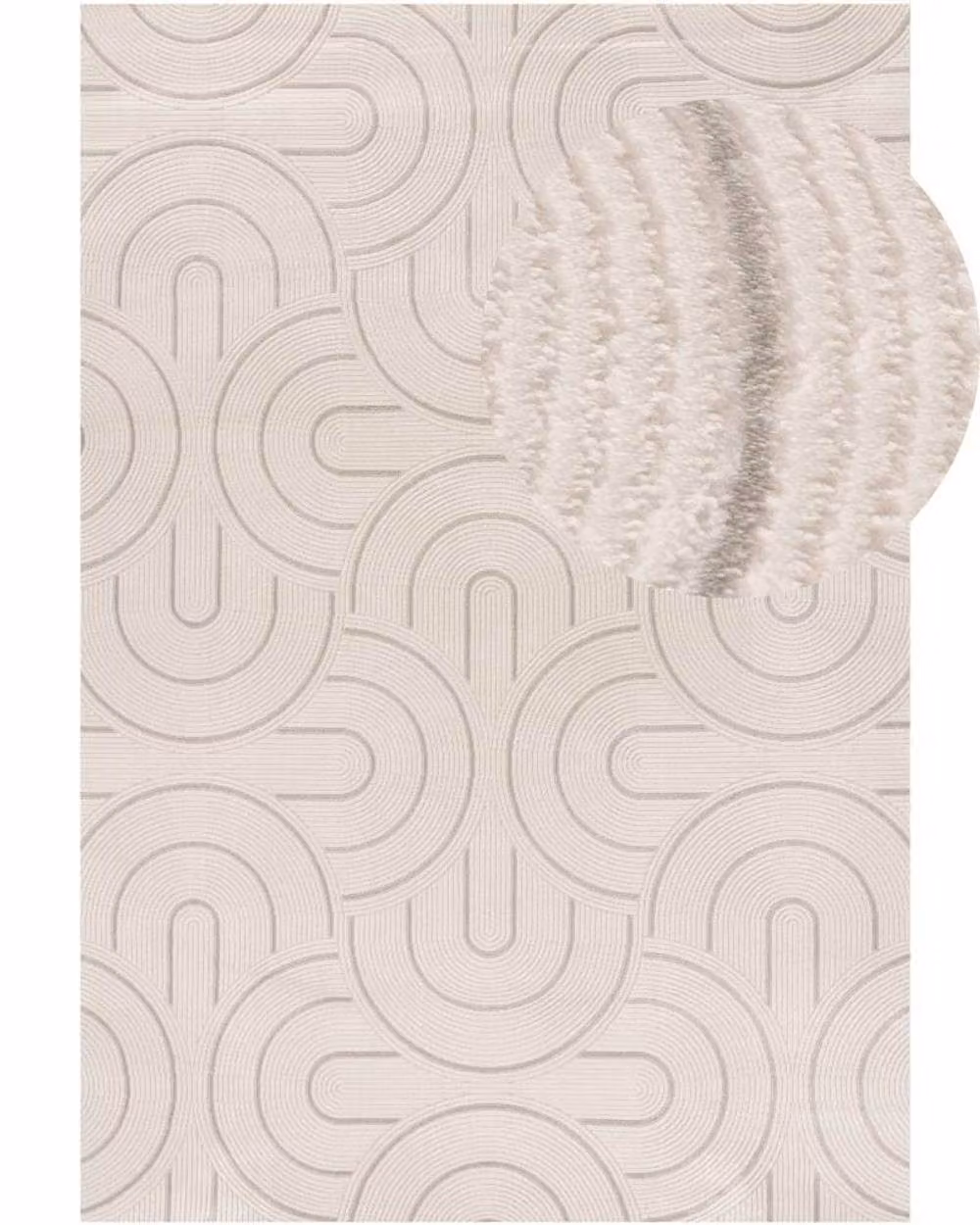 THE RUGS Carmel Arch Design Soft Pile Area Rug, Ivory and Grey, W: 80 cm, L: 150 cm – 2