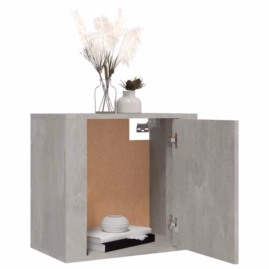 Berkfield Home Wall-mounted Bedside Cabinet in Concrete Grey, W: 50 cm, D: 30 cm, H: 47 cm – 2