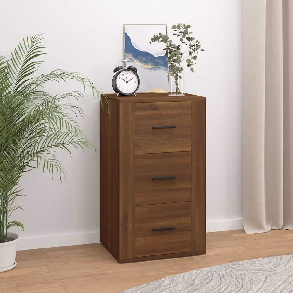 Berkfield Home Modern Brown Oak Sideboard, W/D/H: 40 x 33 x 70 cm – 2