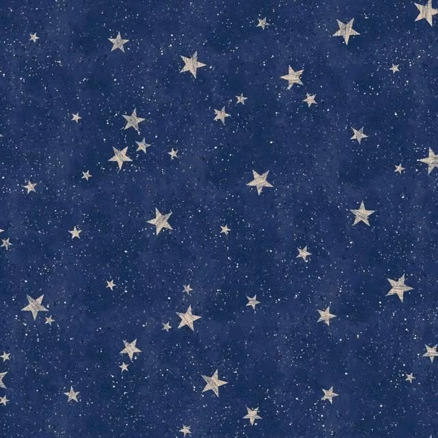 Crown Starlight Stars Abstract Geometric Wallpaper in Blue Matt Paper