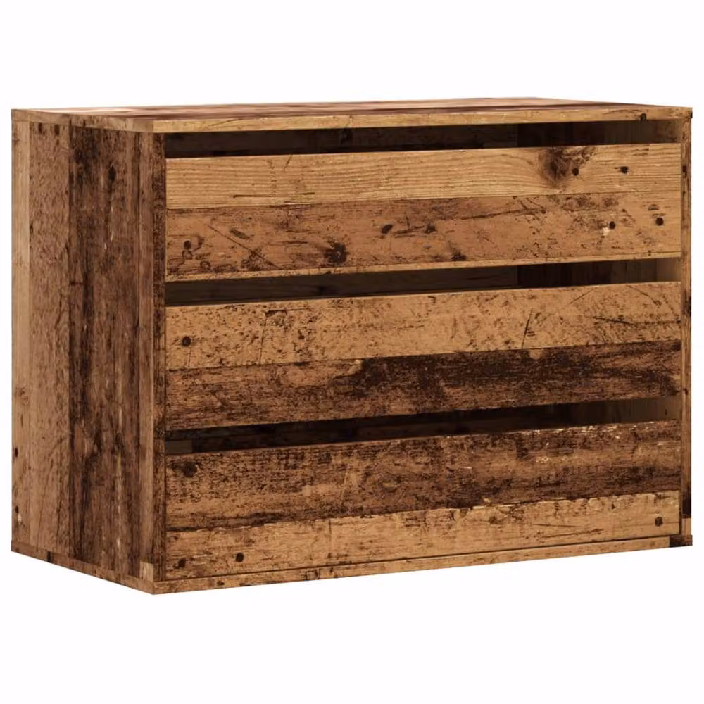 Berkfield Home Classic Corner Chest of Drawers in Old Wood Brown, W/D/H: 80 x 41 x 58 cm – 2