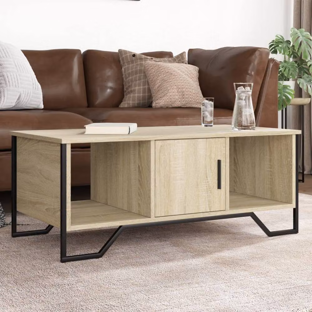 Berkfield Home Sonoma Oak Coffee Table in Beige, W/D/H: 100 x 51 x 40 cm – 2