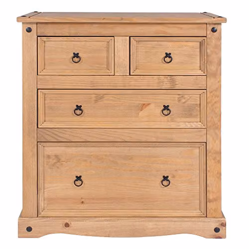 Core Products Antique Waxed Brown Pine Four Drawer Chest