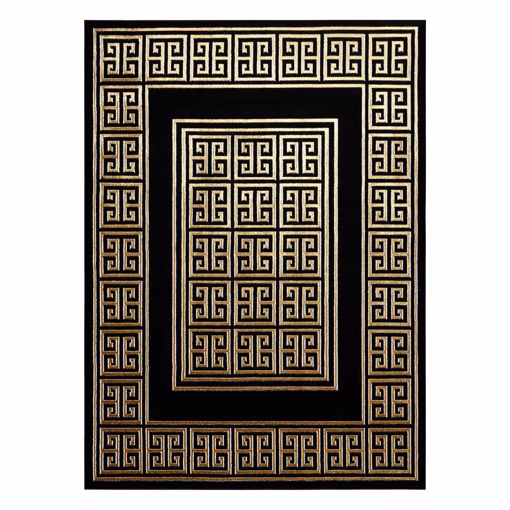 RugsX Allure Geometric Modern Rug in Black, W: 140 cm, L: 190 cm – 2
