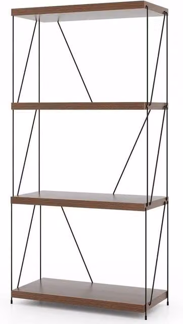 KORVIXA 4-Tier Multipurpose Industrial Display Rack in Brown, W/D/H: 100 x 100 x 100 cm
