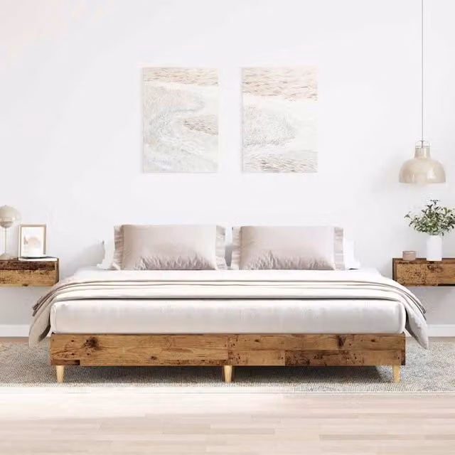 Berkfield Home Super King Bed Frame in Old Wood Brown, Engineered Wood, W/D/H: 180 x 200 cm – 1