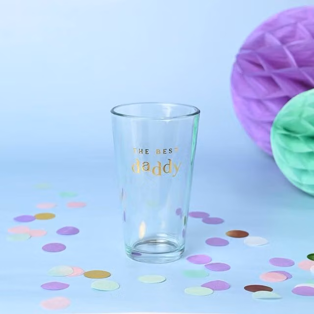 Confetti The Best Daddy Beer Glass in Clear and Gold – 1