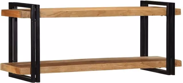 Berkfield Home Wall Mounted Acacia Wood Shelf in Brown, W/D/H: 110 x 33 x 45 cm