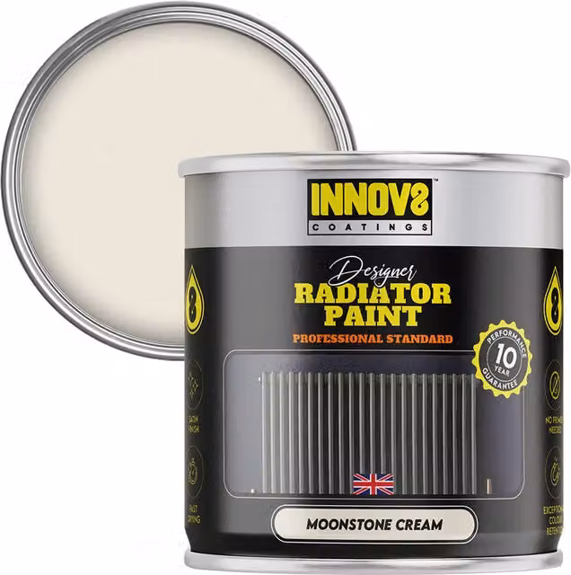 Innov8 Coatings Designer Radiator Paint in Beige with a Satin Gloss Finish, 0.75 l