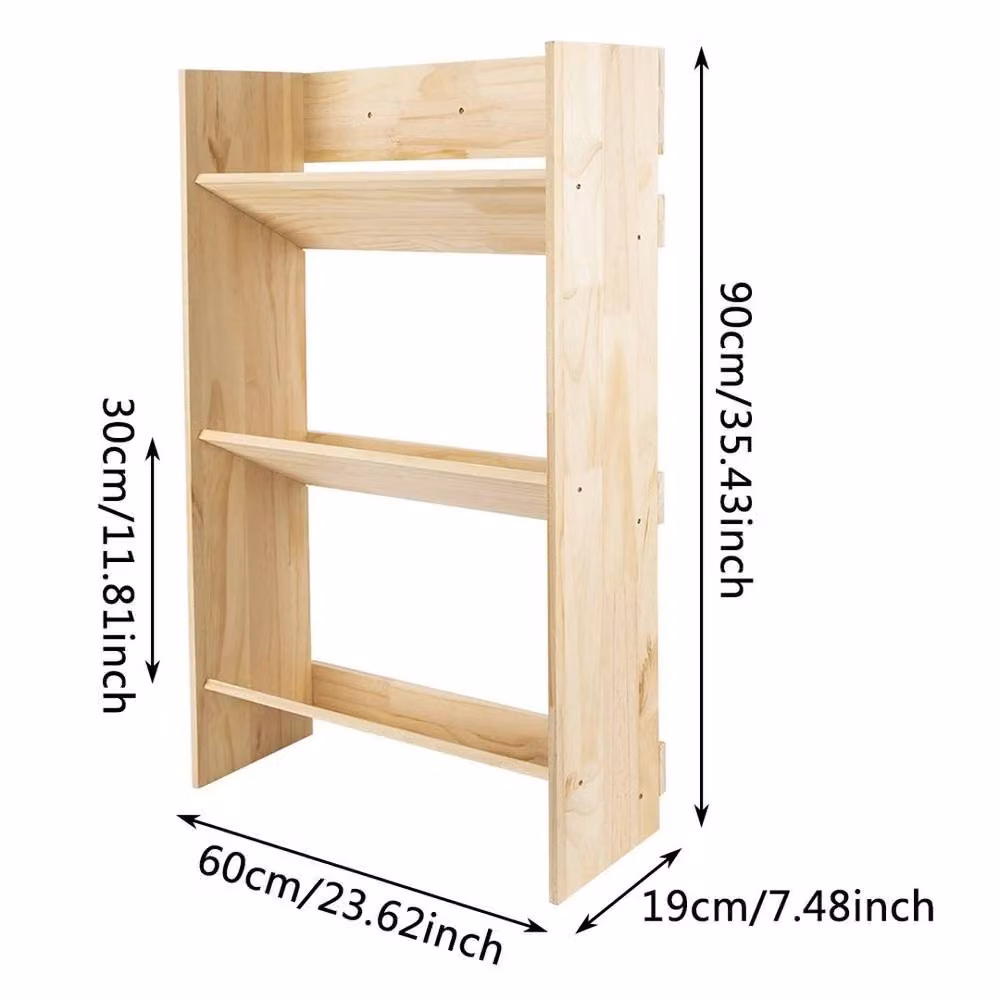 EONLION 3-Tier Wall Mounted Wooden Shoe Rack in Brown – 2