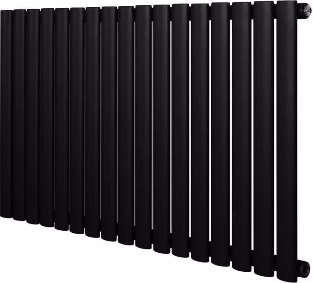Monstershop Oval Single Column Steel Radiator, Black, W: 60.0 cm, H: 102.0 cm