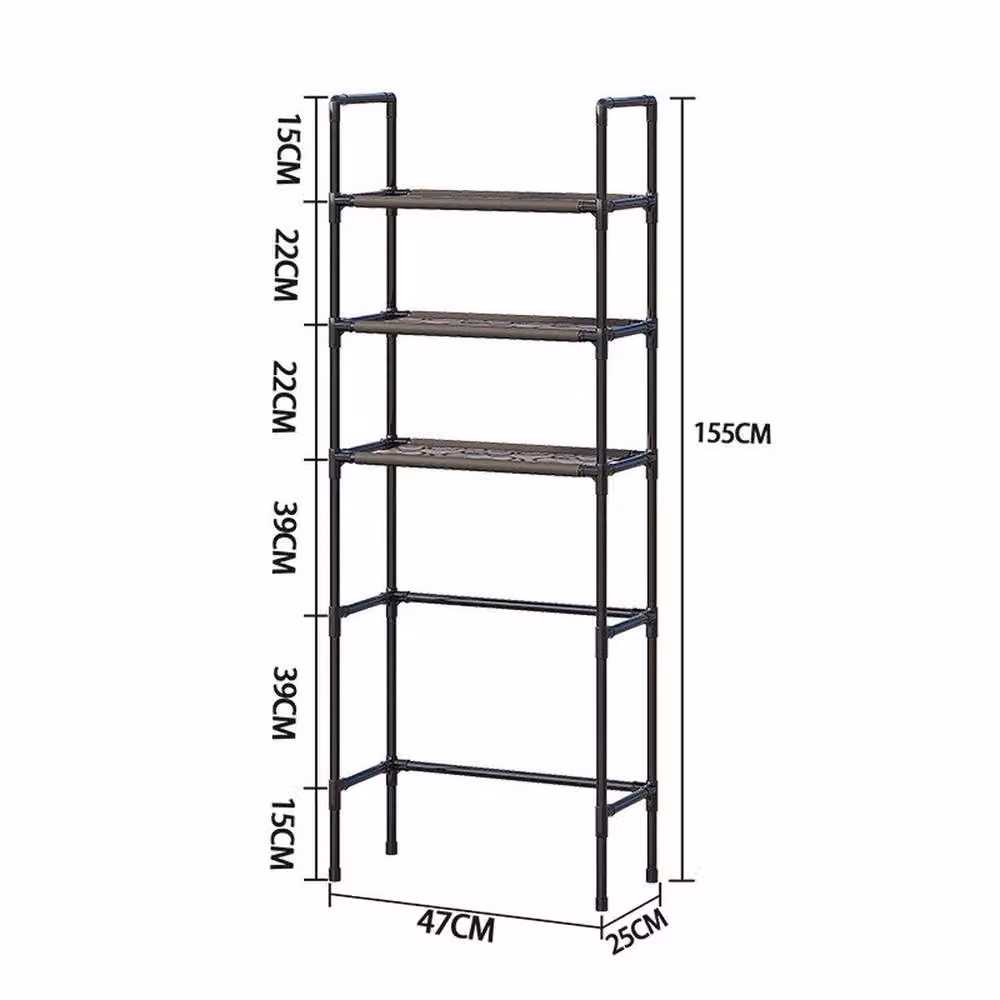VOGREX Black Metal Over The Toilet Storage Rack and Bathroom Cabinet Organizer – 2