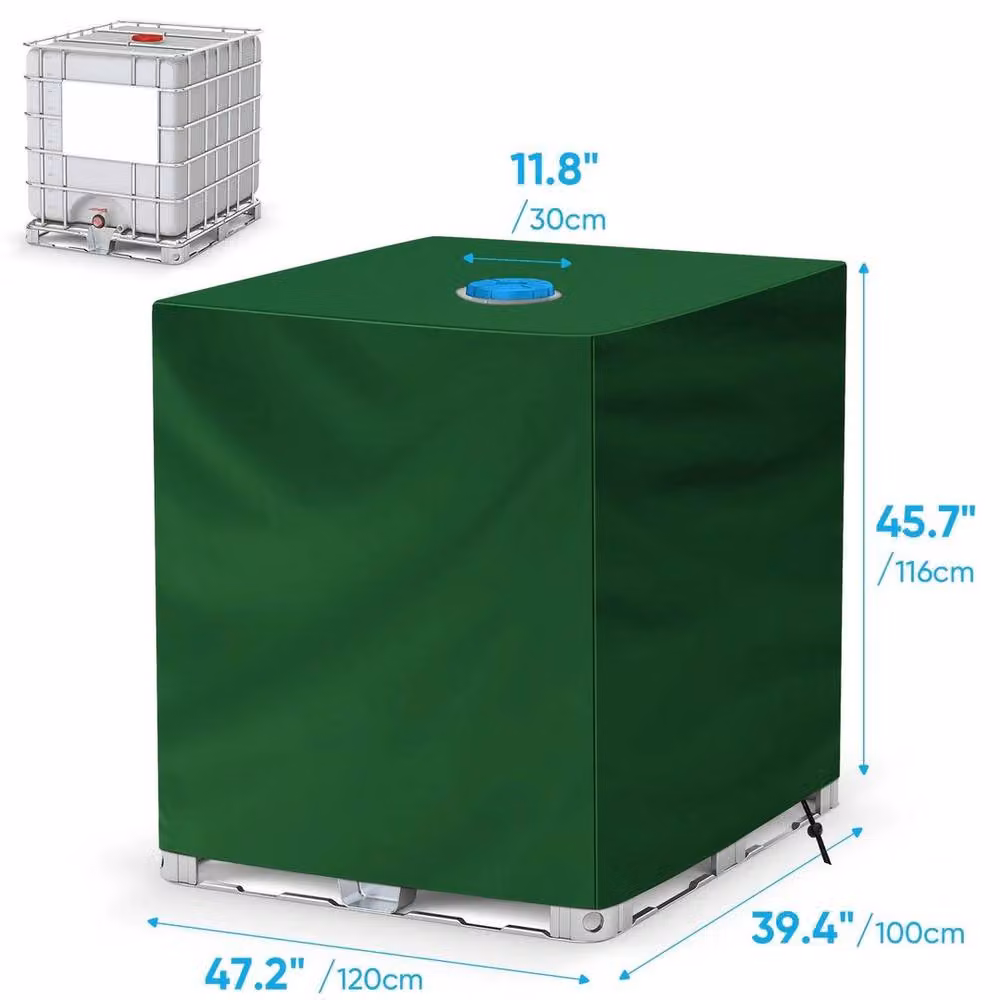 EONLION UV Resistant Green Water Tank Cover for 1000L IBC Containers, Width: 100 cm – 2