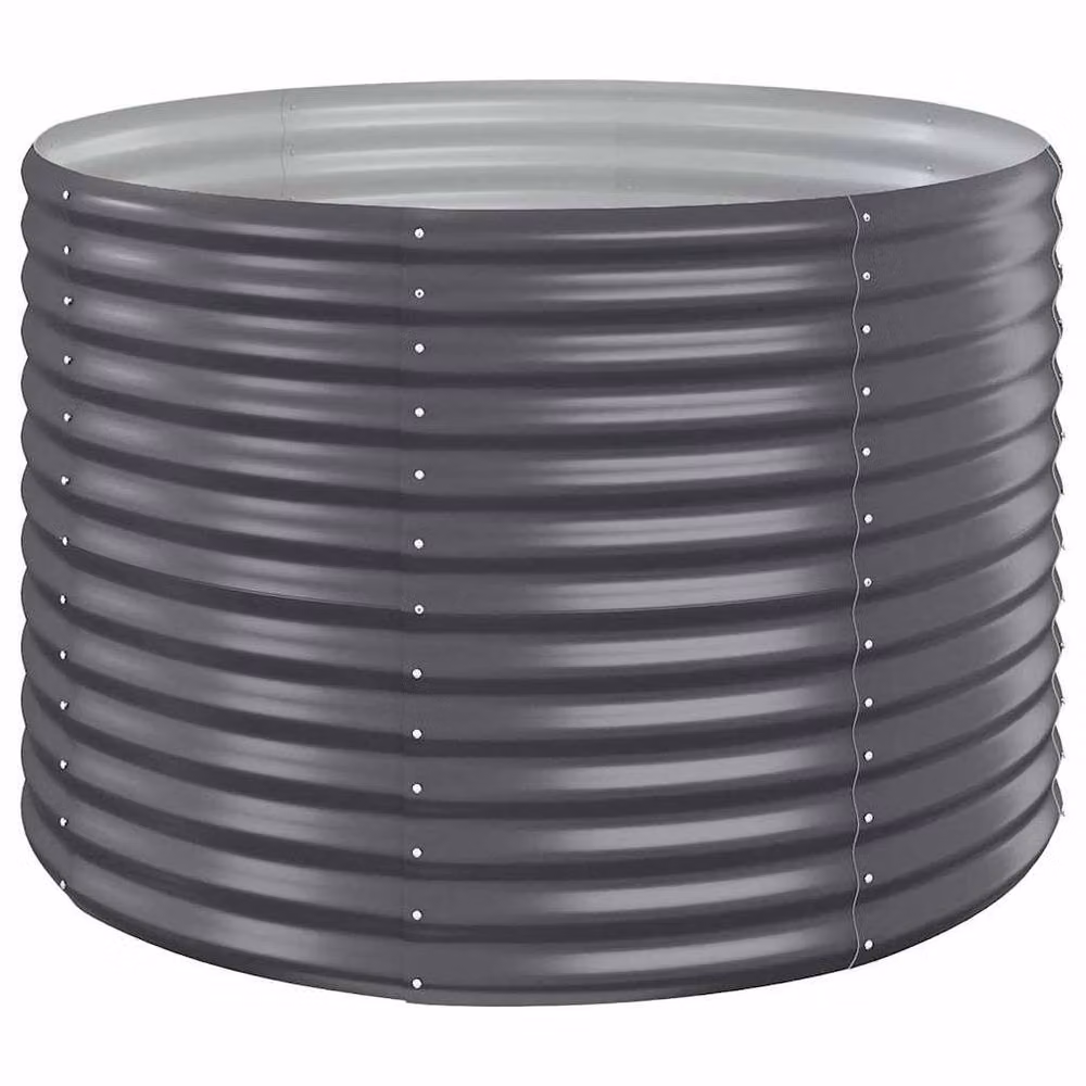 Berkfield Home Garden Powder-coated Steel Raised Bed in Anthracite Grey, W/D/H: 100 x 100 x 68 cm – 3