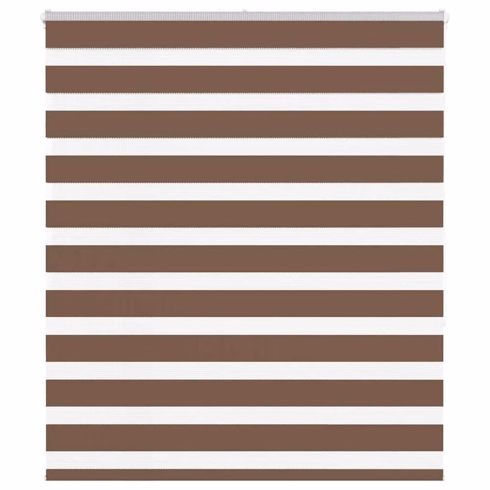 Berkfield Home Brown Zebra Day and Night Blind, W: 130 cm, H: 150 cm – 2