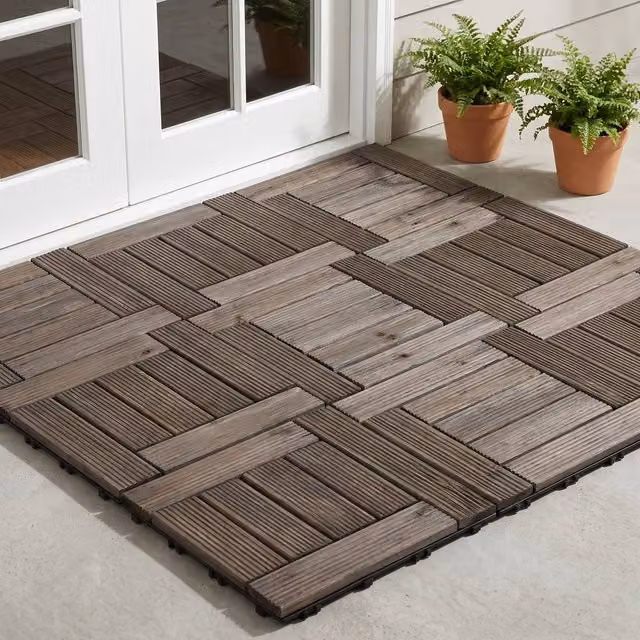 STILVORA Interlocking Decking Tiles, 27 Piece Set, Grey, W/D: 30 x 30 cm – 1