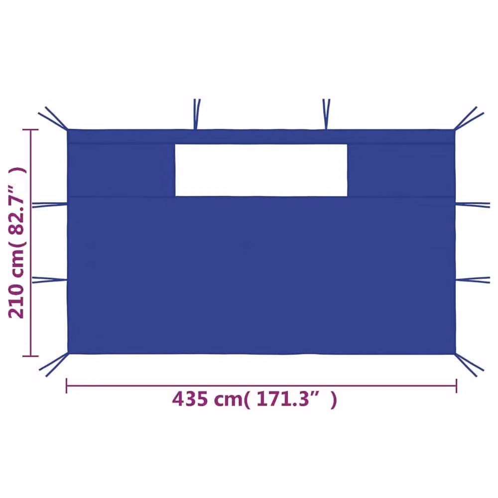 Berkfield Home Gazebo Sidewalls with Windows, 2 Piece Set, Blue – 4