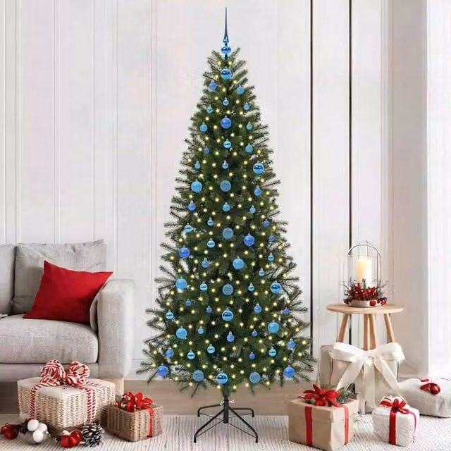 Berkfield Home Artificial Green Christmas Tree with 300 LEDs, Height: 210 cm