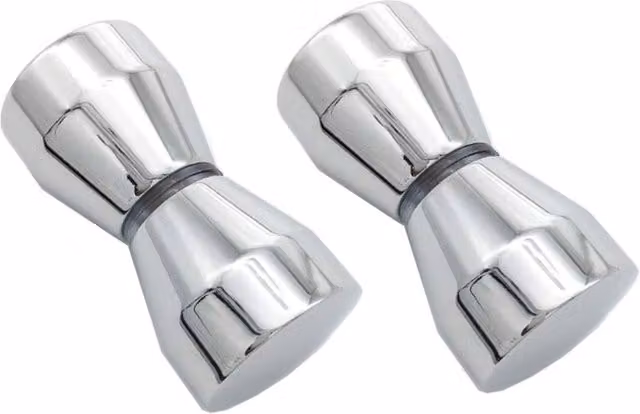 Nes Home Cone Aluminium Shower Door Knob Handle Set of 2 in Chrome Silver