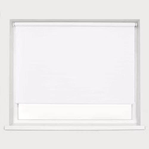 Caecus White Blackout Roller Blind with UV Resistance and Thermal Insulation, W: 60 cm, H: 160 cm