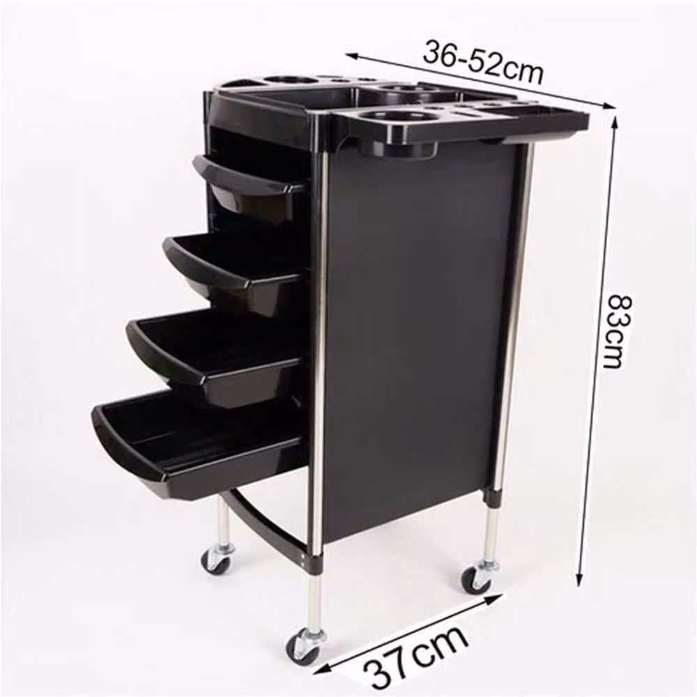 FORGEVIO 4 Drawer Salon Hairdresser Trolley Beauty Barber Storage in Black – 2