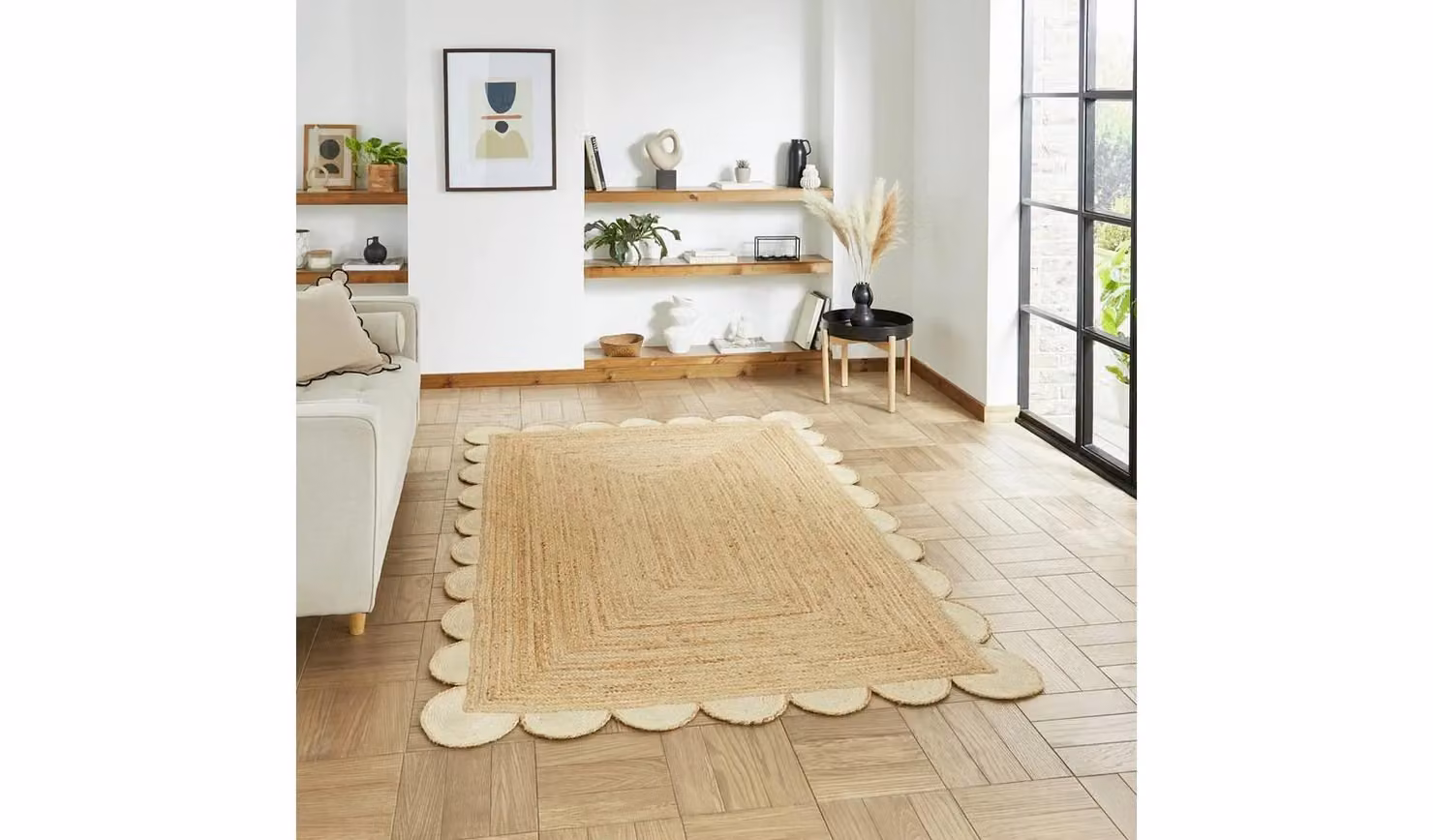 Think Rugs Savannah Natural Jute Flatweave Rectangular Rug, Beige, W: 120 cm, L: 170 cm