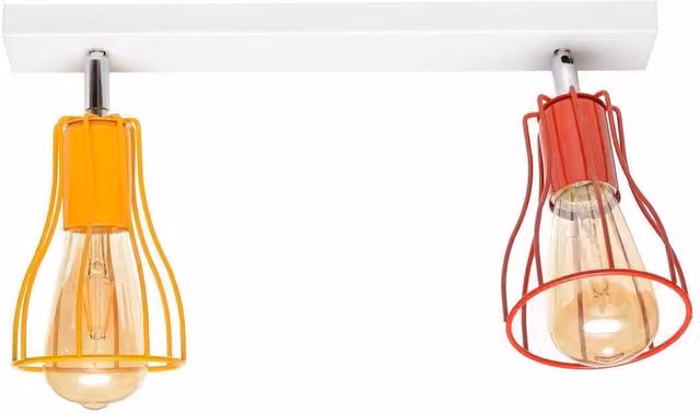 Netlighting Tube Semi Flush Ceiling Light in White, Orange and Red, Diameter: 40 cm