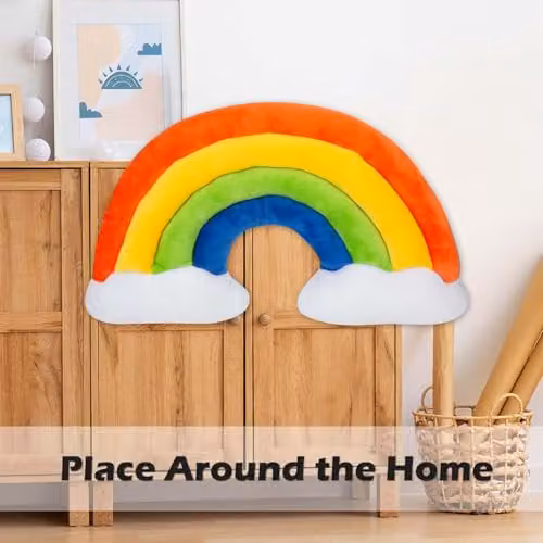 VFM e-Store Multicolour Rainbow and Clouds Plush Wall Decoration, W/H: 36 x 36 cm – 3