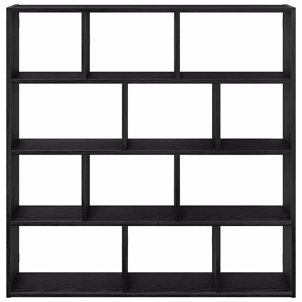 Berkfield Home Wall Mounted 12 Compartment Cube Shelf in Black Matt MDF – 2