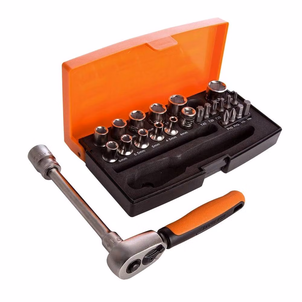 Bahco SL25 25-Piece Metric 1/4 Inch Drive Socket Set in Orange – 2