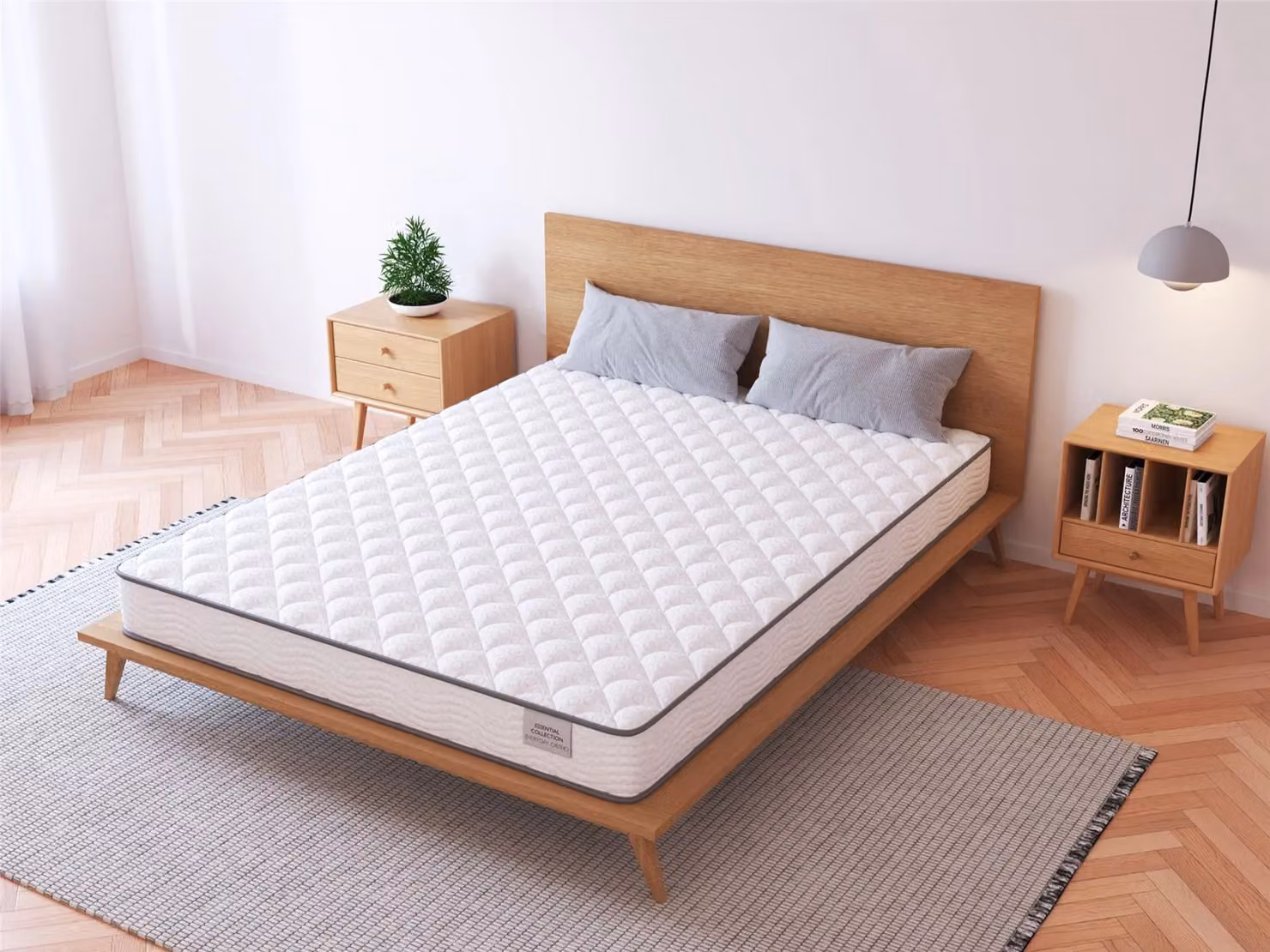 Snuggle Beds Medium Orthopaedic Bonell Spring Mattress in White, W/D/H: 180 x 200 x 18 cm – 3