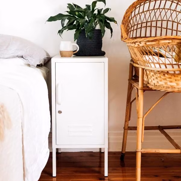 Mustard Made The Shorty Freestanding Metal Cabinet in Chalk White, W/D/H: 46 x 35 x 72 cm – 2