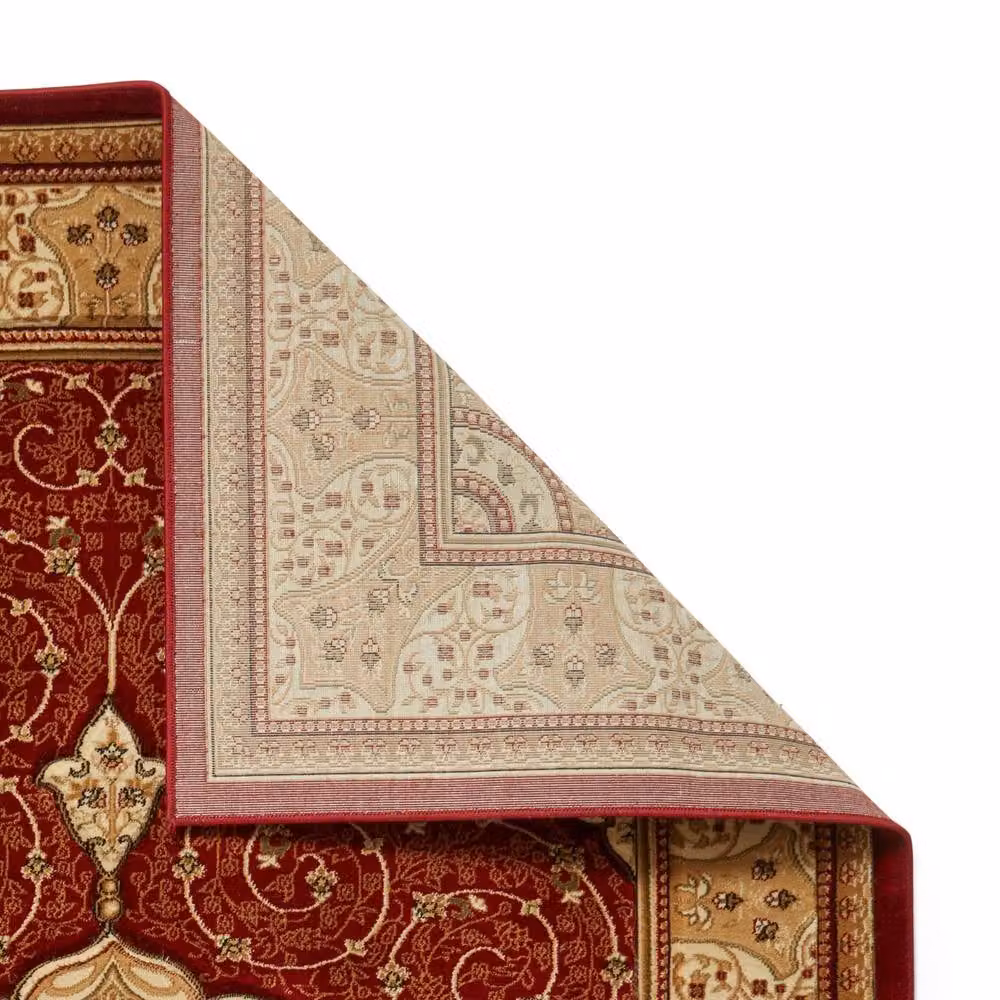 The Rug Shop UK Traditional Red Floral Stain-Resistant Area Rug, W: 200 cm, D: 290 cm – 6
