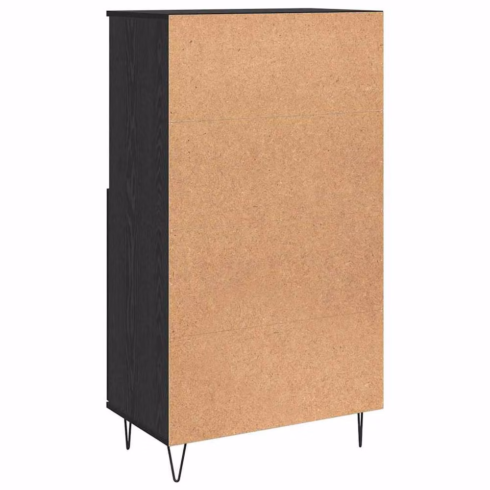 Berkfield Home Black Matt MDF Highboard with Internal Shelves and Hinged Doors, W/D/H: 110 x 36 x 60 cm – 4