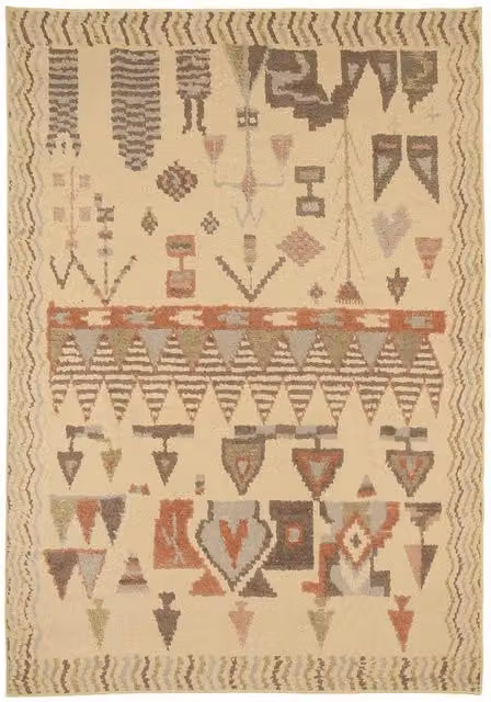 Kukoon Beige and Grey Distressed Soft Pile Area Rug, W: 80 cm, L: 300 cm – 1