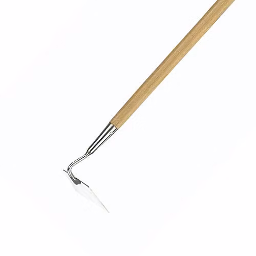 Kent & Stowe Stainless Steel Long Handled Draw Hoe in Silver and Beige